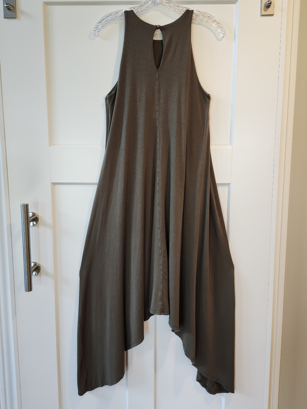 Altar'd State Olive Asymmetrical Hem Swing Dress - Picture 2 of 3